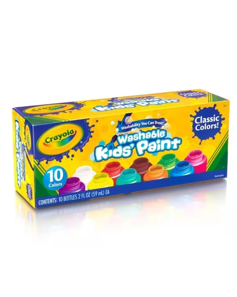 Crayola Washable Kids' Paint Classic - Pack of 10 - Assorted - One Size