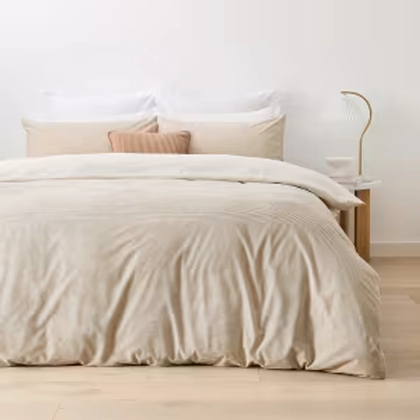 Corduroy Quilt Cover Set - Queen Bed, Natural