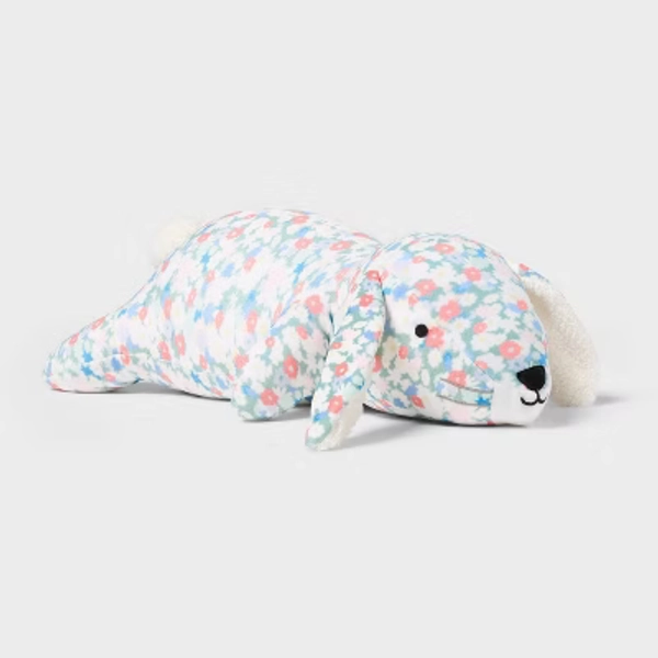 Floral Bunny Weighted Plush Kids' Throw Pillow - Pillowfort™