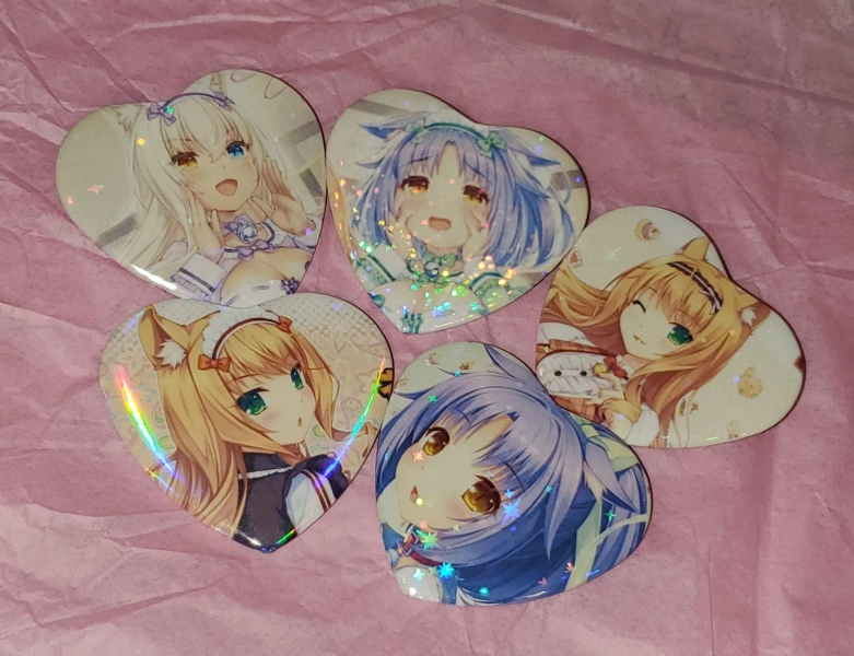 Heart Shape Nekopara Pins