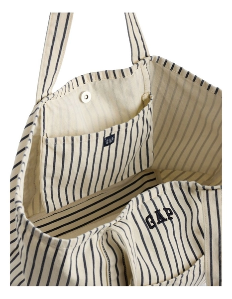 Logo Tote Bag in New Off White Stripe