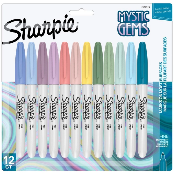Sharpie Fine Permanent Markers Mystic Gems 12 Pack