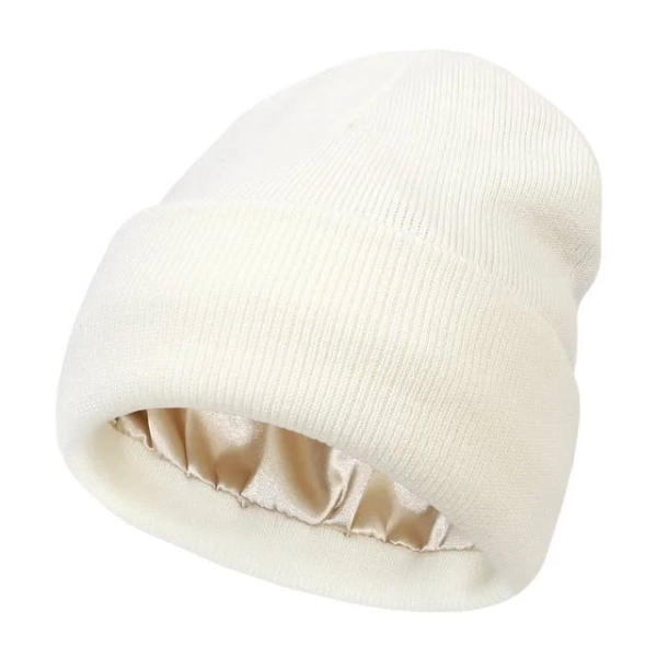 Winter-Weather Bonnet Beanie - White - One Size