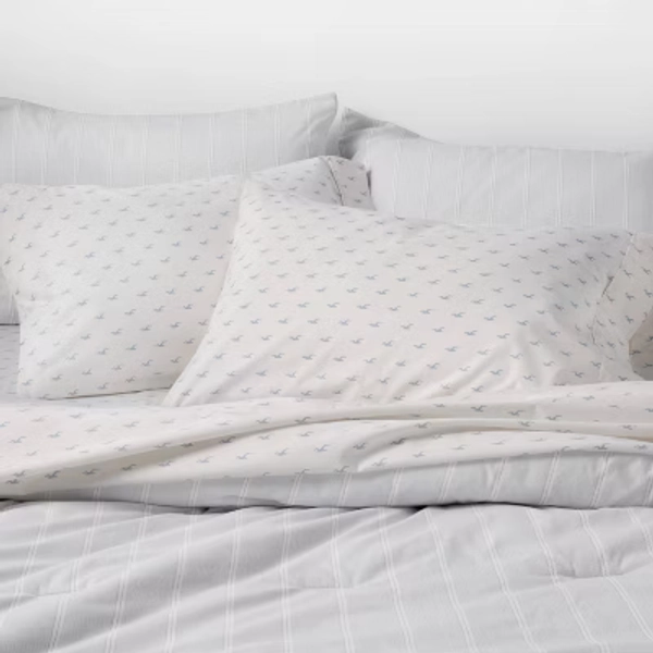 Full Percale Seagull Sheet Set Light Blue - The Hollister Collection at Target