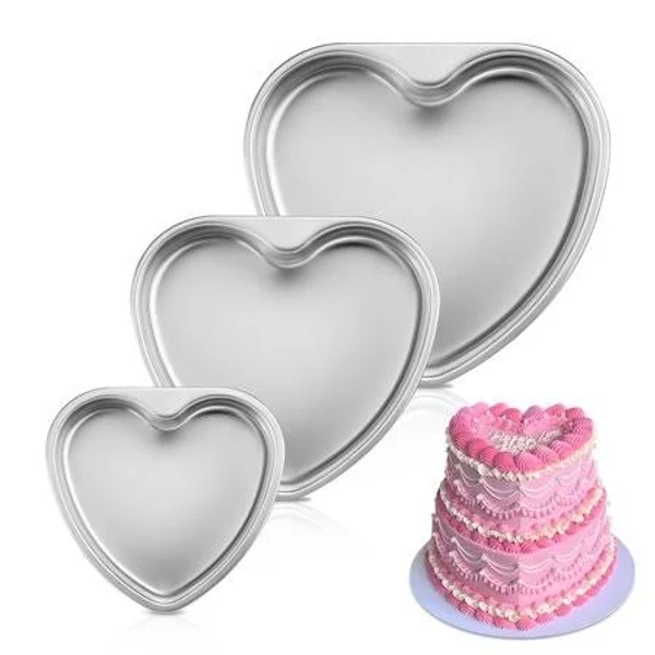 Coliware Heart-Shaped Nonstick Baking Mold Set of 3