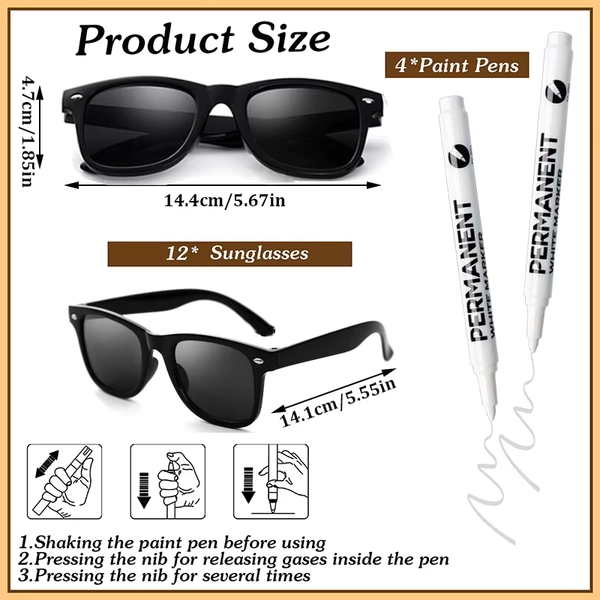 12-100 Pcs Wedding Personalized Sunglasses Bulk Custom Sunglasses with Paint Pens for Adult DIY Birthday Wedding Party Favors - AliExpress 