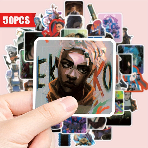 50pcs Dive Into The World of Arcane with These Detailed Stickers of Your Favorite Characters. Aesthetic Decals - Suitable for Decorating Laptops, Cell Phones, Guitars, Water Bottles, Cars, Bicycles, Luggage, Scrapbooks