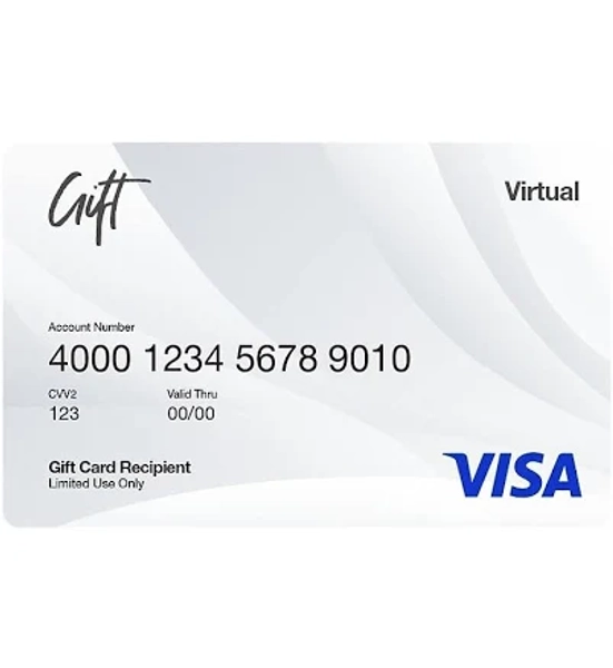 Visa Virtual $200.00 Gift Card, Email Delivery