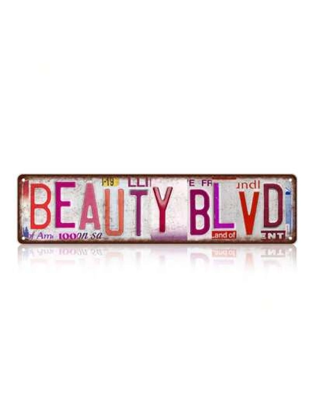 Vintage Beauty Blvd Wall Decor Street Signs Metal Tin Signs 16 X 4 Inches