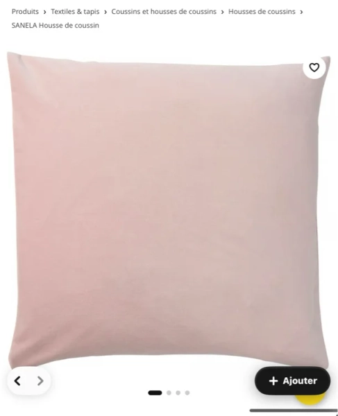 SANELA Housse de coussin - rose pâle 50x50 cm