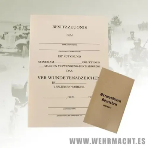 Verwundetenabzeichen Certificate + Cover