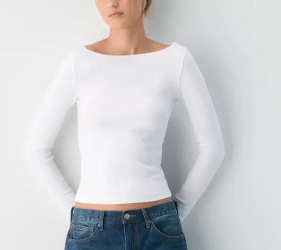 HomeStretch™ Rib Airwave Boatneck Longsleeve