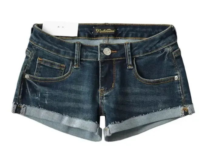 Low Rise Denim Hot Pants