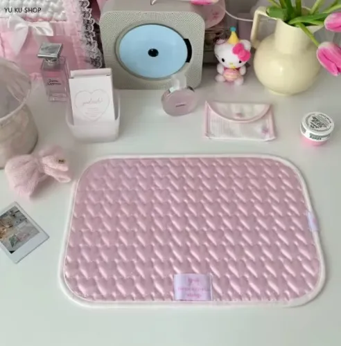 Handmade Placemats Satin Table Mat Tabletop Decoration Girl Posing Kawaii Cup Coasters Kitchen Accessories Coffee Table Decor - AliExpress 15