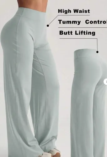 Y2K Summer Soft High Waist Flared Yoga Pants, Pink, Non-See-Through, Flattering Sports - Size XS
