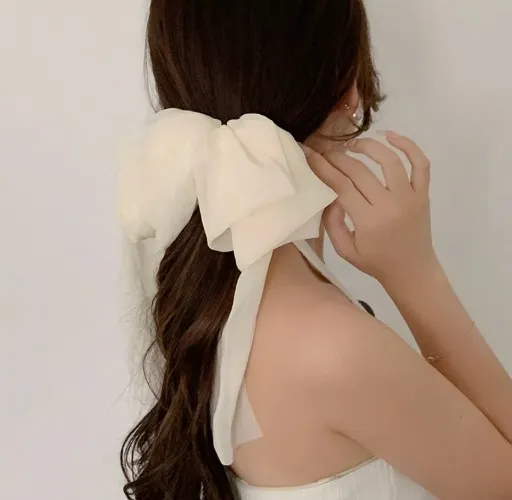 Large Chiffon Barrette Bow