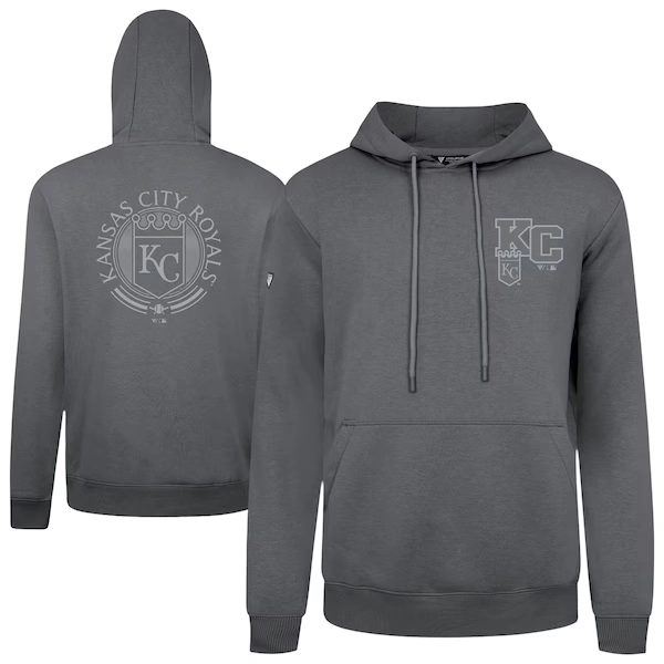 Men's Kansas City Royals Levelwear Gray Podium Grain Hoodie