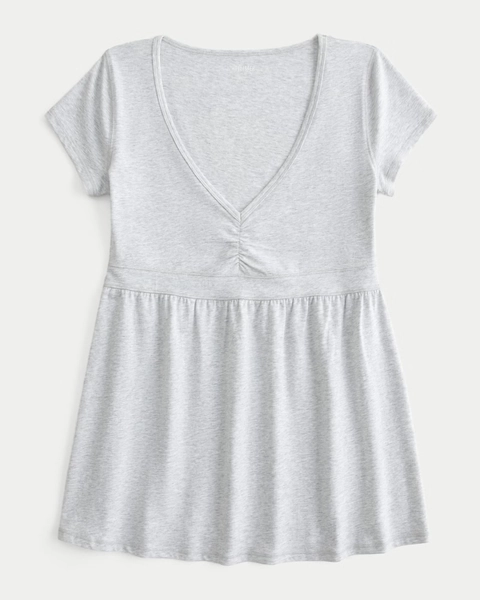 Short-Sleeve Banded Babydoll Top