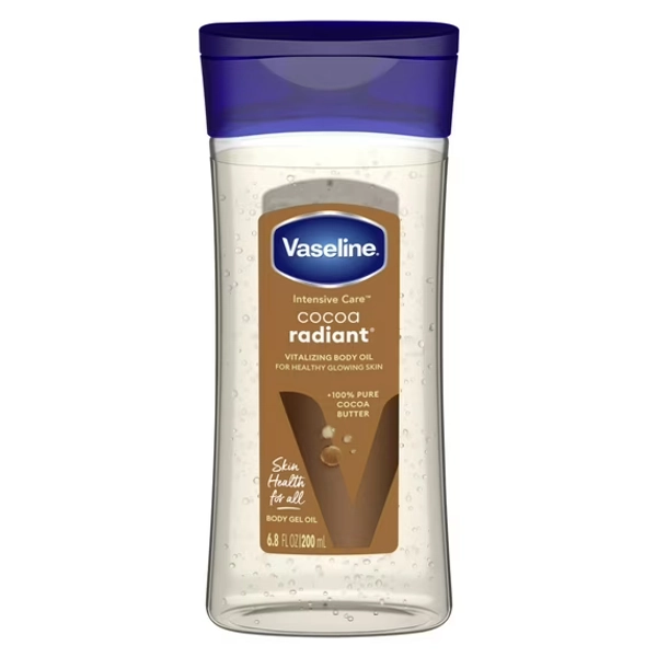 Vaseline Intensive Care Cocoa Radiant Body Gel Oil for Glowing Skin, 6.8 oz