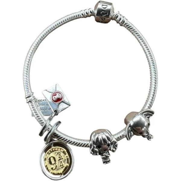 PANDORA New Harry Potter Charm Starter Bracelet With Four Charms - New Women | Color: Silver