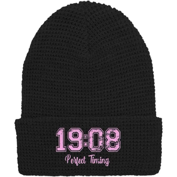 Alpha Pretty Girl K Waffle Cuffed Knit Beanie
