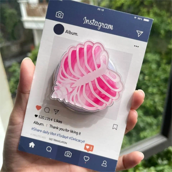 Cute Pink Bones MagSafe Phone Grip: Halloween Magnetic Phone Holder, Kawaii Fall Popsocket, Ideal Gift for Phone or Kindle Lovers