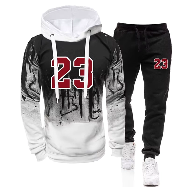 Mens Tracksuit Sports Printed Single Piece Sweatshirt Sweatpants Daily Jogging Mens Clothing Casual Splash-ink Hoodie Pants 2025 - AliExpress 200000343