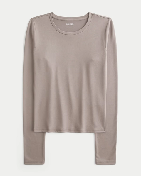 Soft Seamless Fabric Crew Top