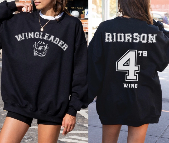 Wing Leader Xaden Riorson Sweatshirt Officially Licensed Fourth Wing, Scribe Quadrant Hoodie, Iron Flame Rebecca Yarros Onyx Storm shirt