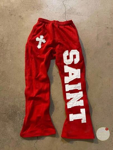 Noixe Women's Elastic Waist Cross & Letter Applique Casual Pants, Fashion & Versatile