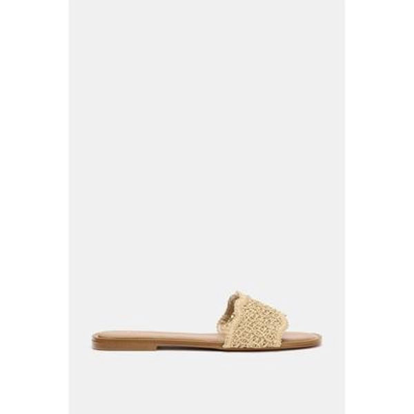 Zara - Cut-Out Slide Sandals - Gold - 6½ - Woman