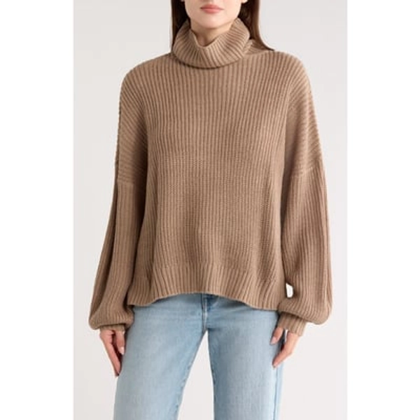 Splendid Turtleneck Sweater in Toast at Nordstrom Rack, Size X-Small