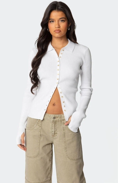 Mirielle Ribbed Knit Cardigan