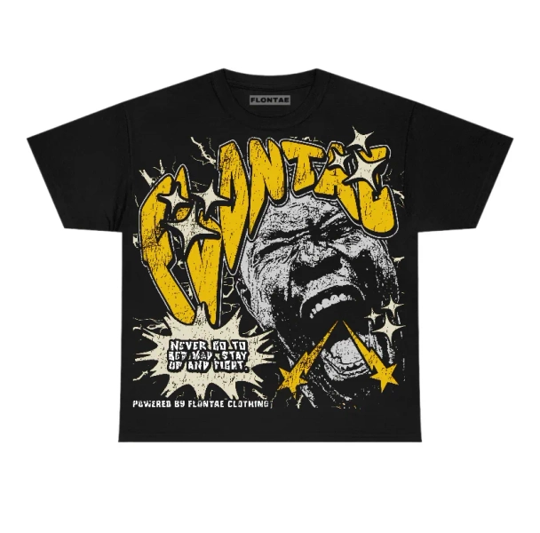 Vivid Sulfur 4s Flontae T-Shirt Never Quit Graphic