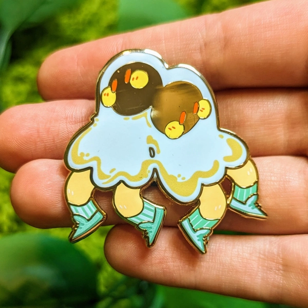 Sunni and Syde Egg Ghost Twins Enamel Pin! 2in