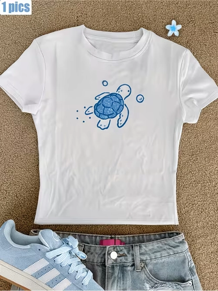 1pc girls pattern print top high   temu - Temu