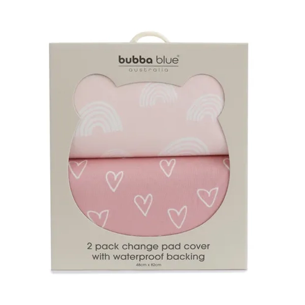 Bubba Blue Nordic Change Mat Cover 2 Pack Pink/Rose | Baby Bunting NZ