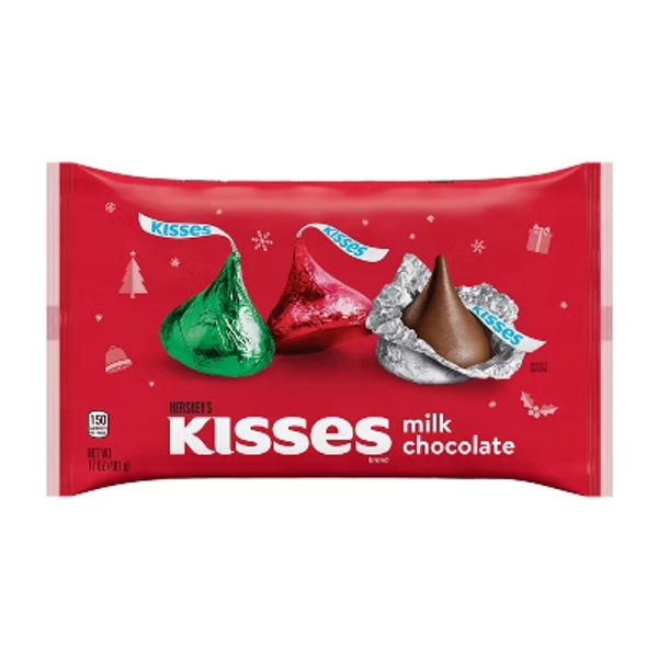 HERSHEY'S Kisses Milk Chocolate Christmas Candy - 17oz
