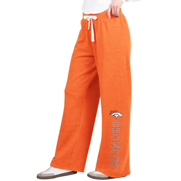 Women's Denver Broncos G-III 4Her by Carl Banks Orange Field Wide Leg Sweatpants