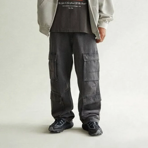 Men's PacSun Adam Baggy Denim Cargo Pants