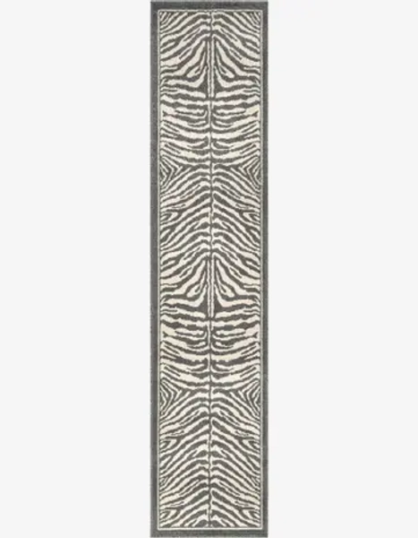Gray and Ivory 2' 7 x 12' Savannah Runner Rug | Rugs.com