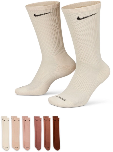 Nike Men's Everyday Plus Cushion Training Crew Socks 6 Pack Khaki