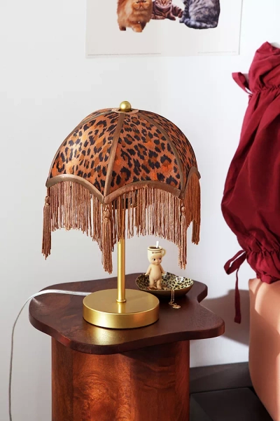 Leopard Print Modern Tassel Table Lamp
