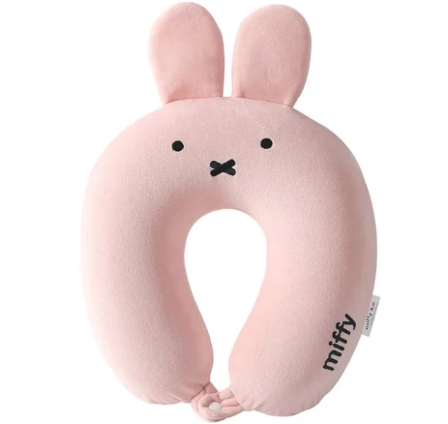 New Miffy U-Shaped Pillow Kawaii Cartoon Memory Cotton Neck Pillow Car Home Office Nap Pillow Travel