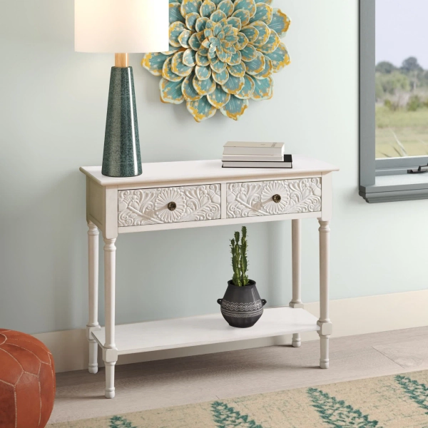 Rustic & Modern Addyson 35.5'' Console Table – French-Country Stylish Storage Table for Home, Office
