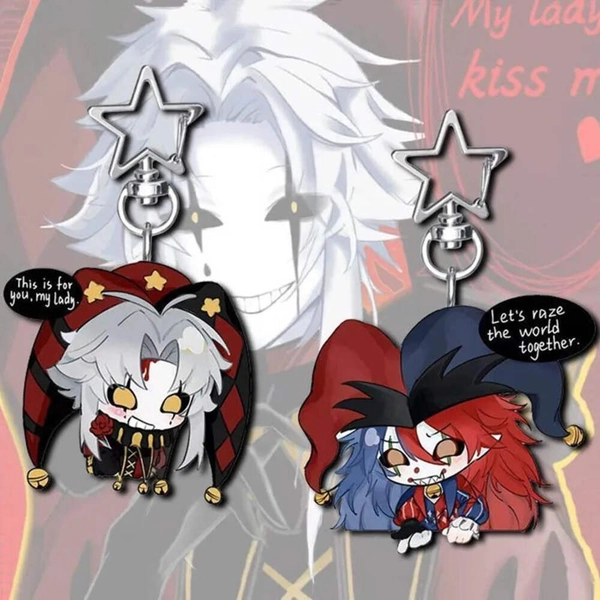 Game The Freak Circus Pierrot Cosplay Keychain Kawaii Acrylic Joker Clown Pendan