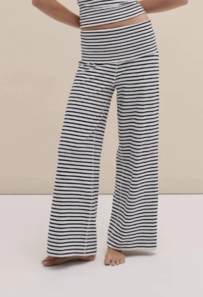 Desmond & Dempsey Luxury Pajamas Fold Over Trousers