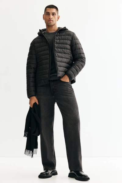 Slim-Fit Lightweight Puffer Jacket - Black - Men | H&M US