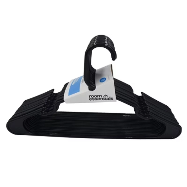 18pk Plastic Hangers Black - Room Essentials™