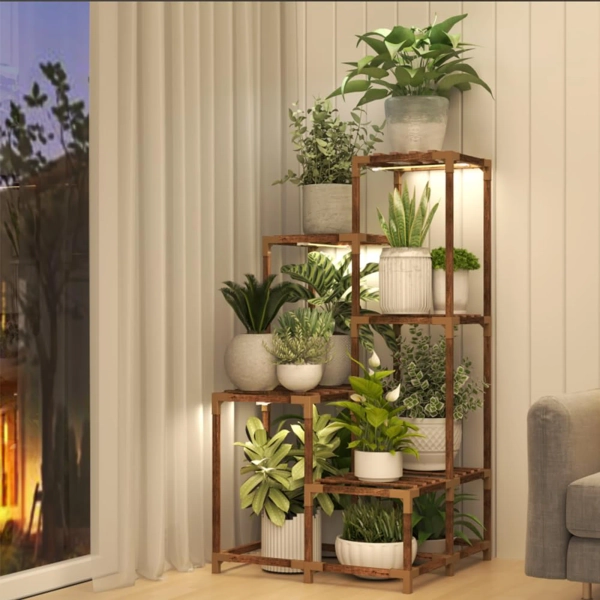 Arlmont & Co. Corner Plant Stand Indoor for Multiple Plants | Wayfair